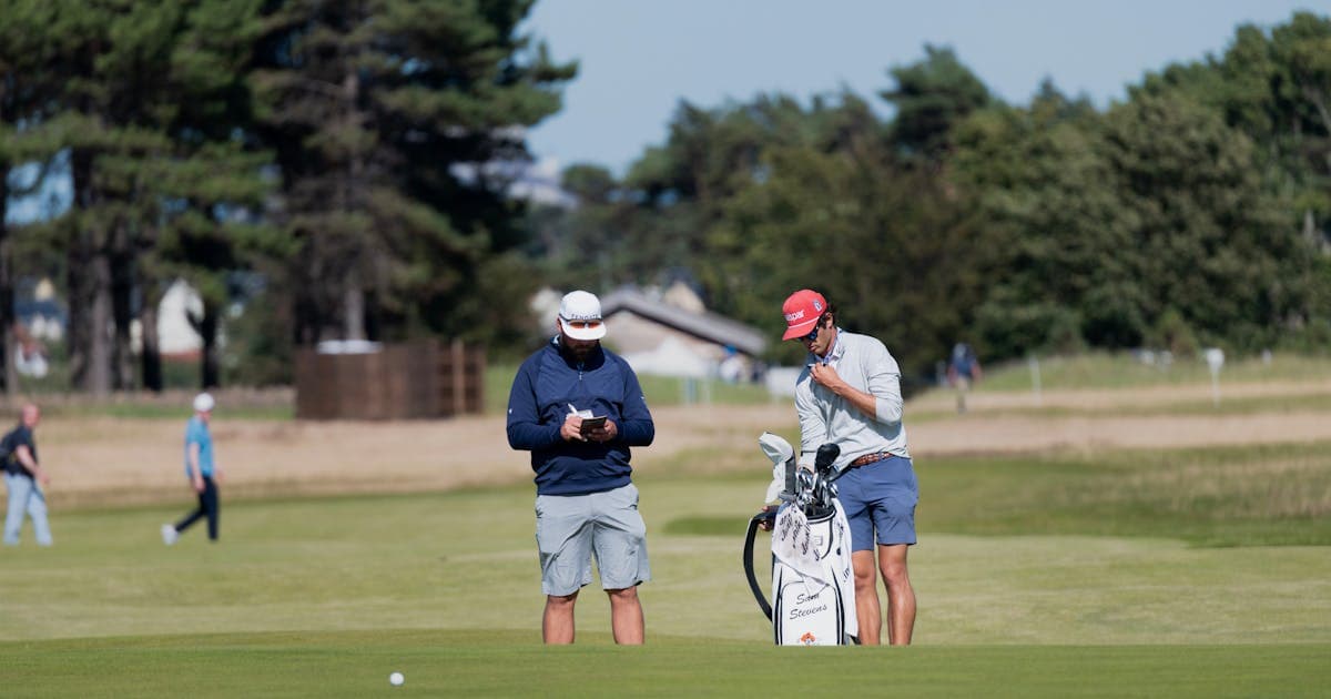 Golfer on a scenic Scottish links course