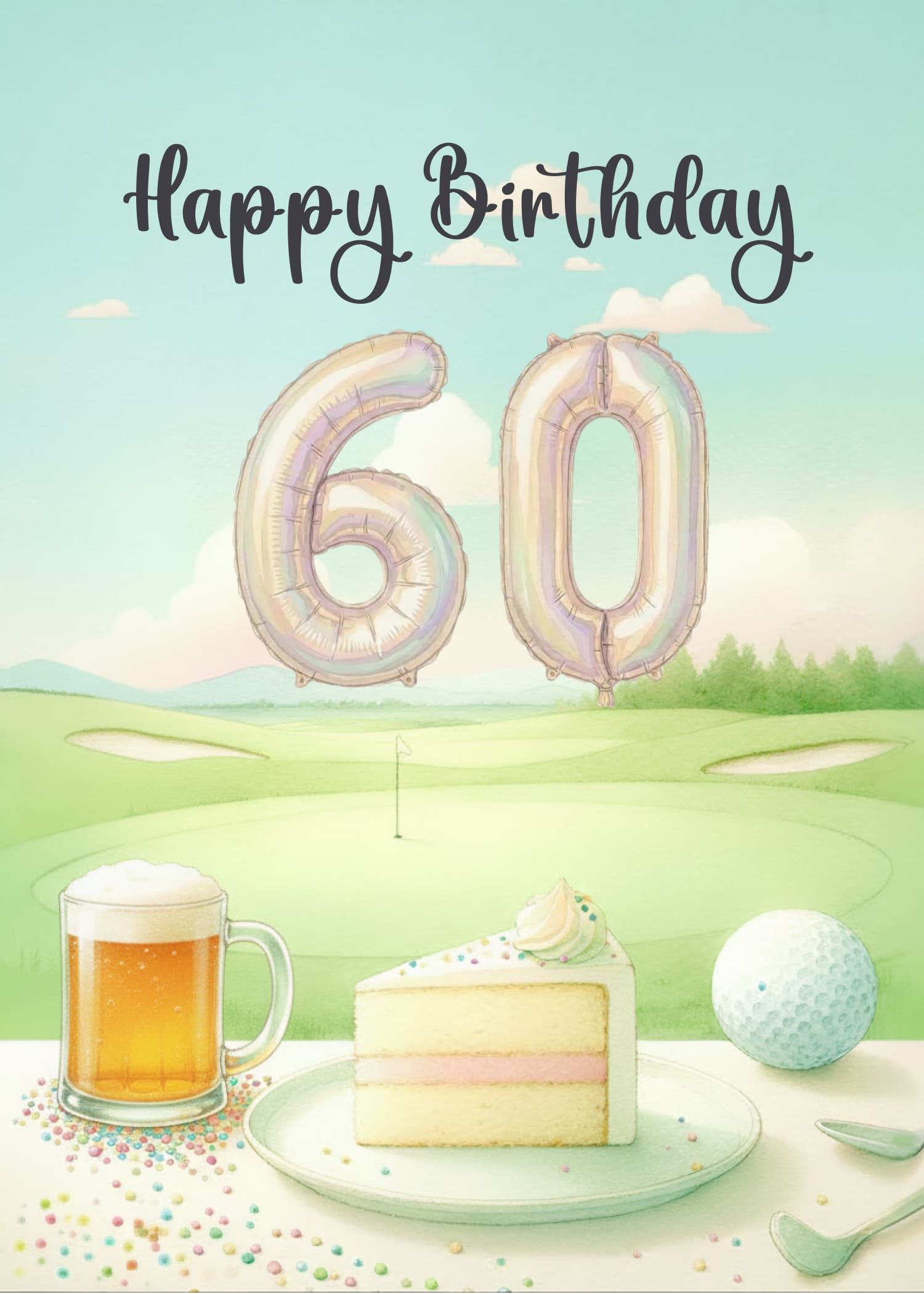 Happy 60th Birthday Golf eCard