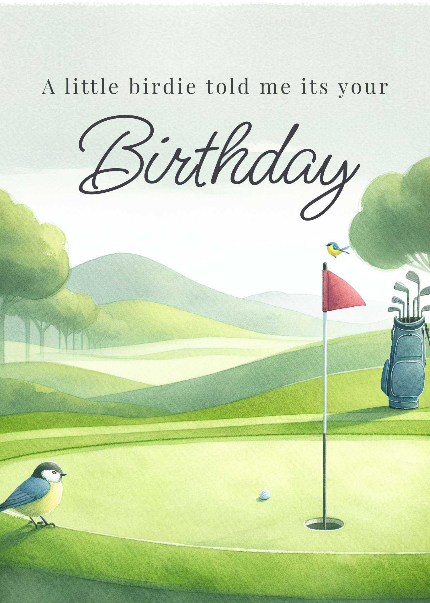 A Little Birdie Birthday Golf eCard