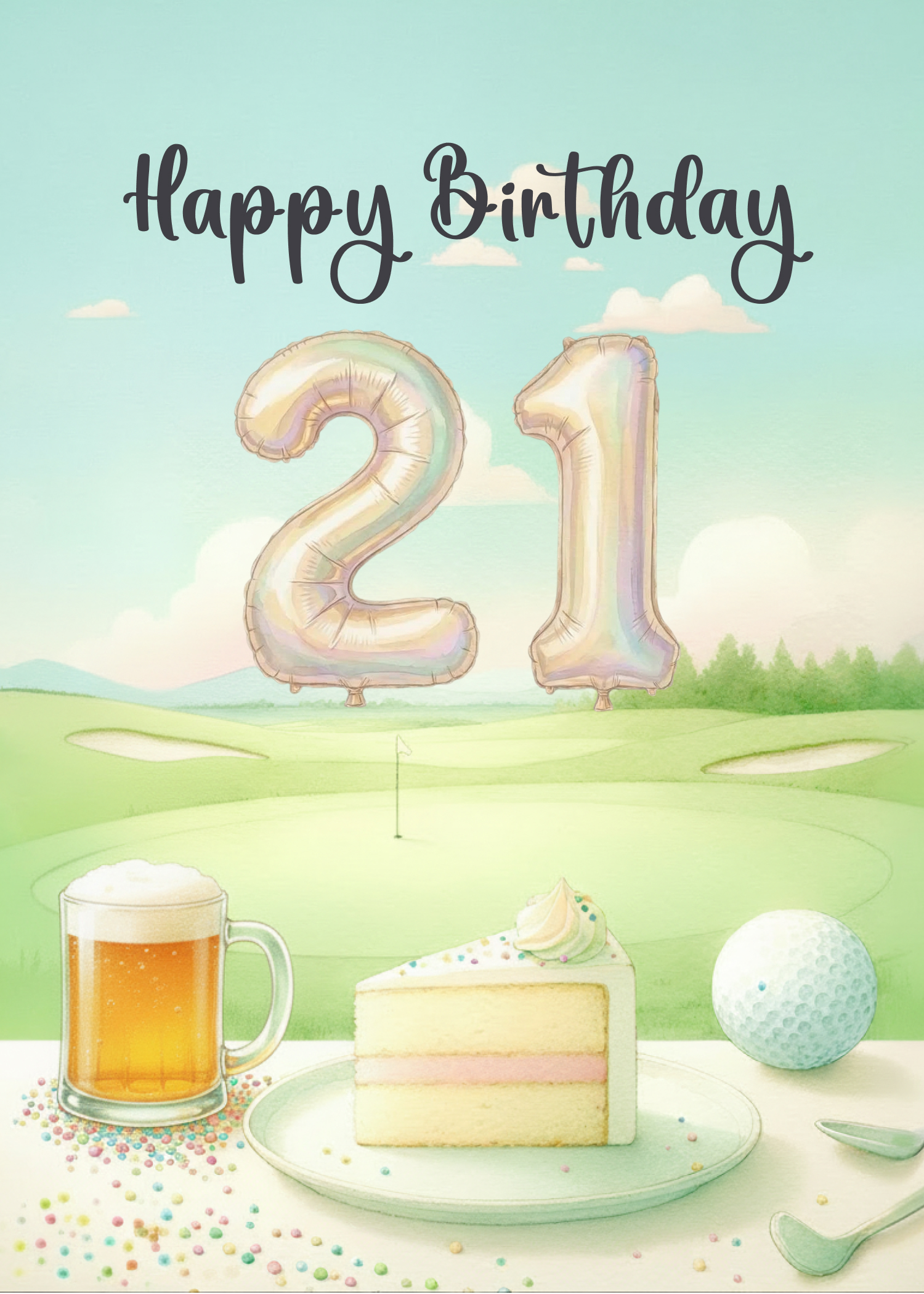 Happy 21st Birthday Golf eCard
