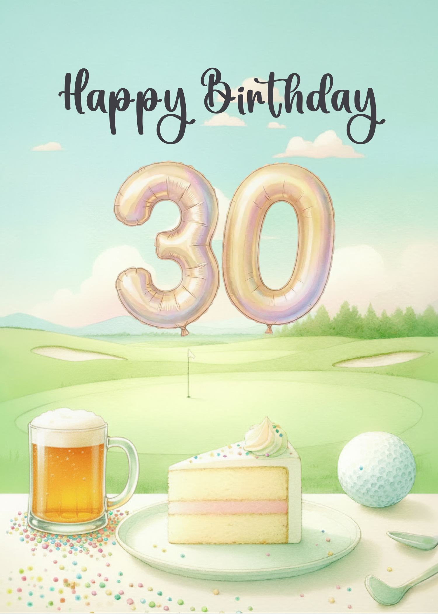 Happy 30th Birthday Golf eCard
