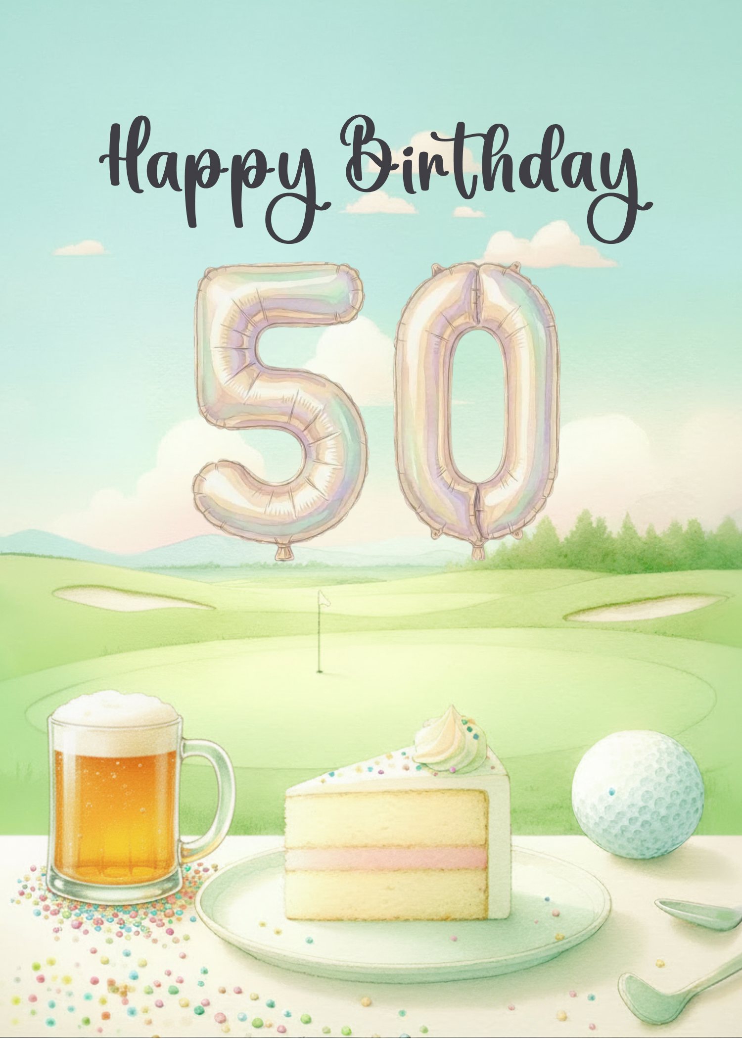 Happy 50th Birthday Golf eCard