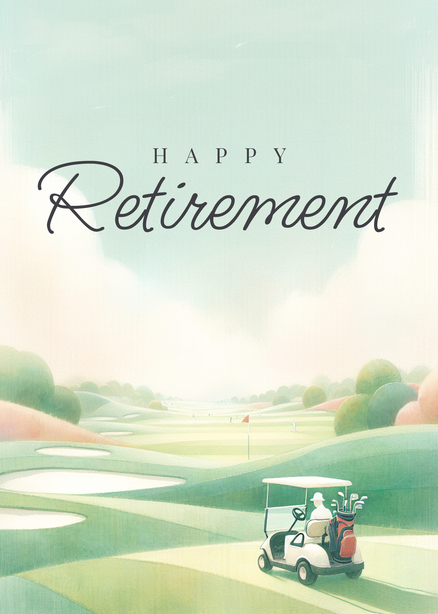 Happy Retirement Golf Cart eCard
