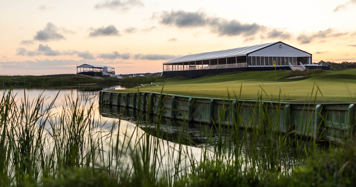 Golf course at sunrise