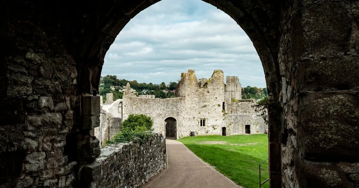 Harlech Castle overlooking the coast and Snowdonia mountains in North Wales