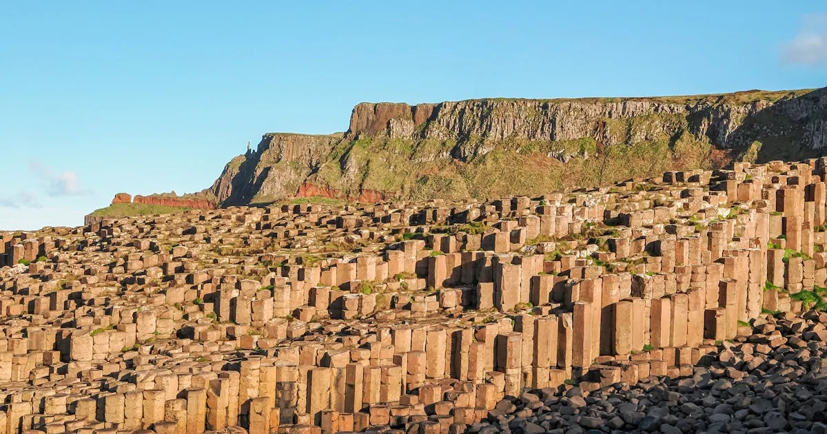 Dramatic coastal cliffs along the Causeway Coast in Northern Ireland